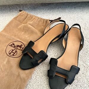 Authentic Hermes Kitten Heels Sandals Size 35.5